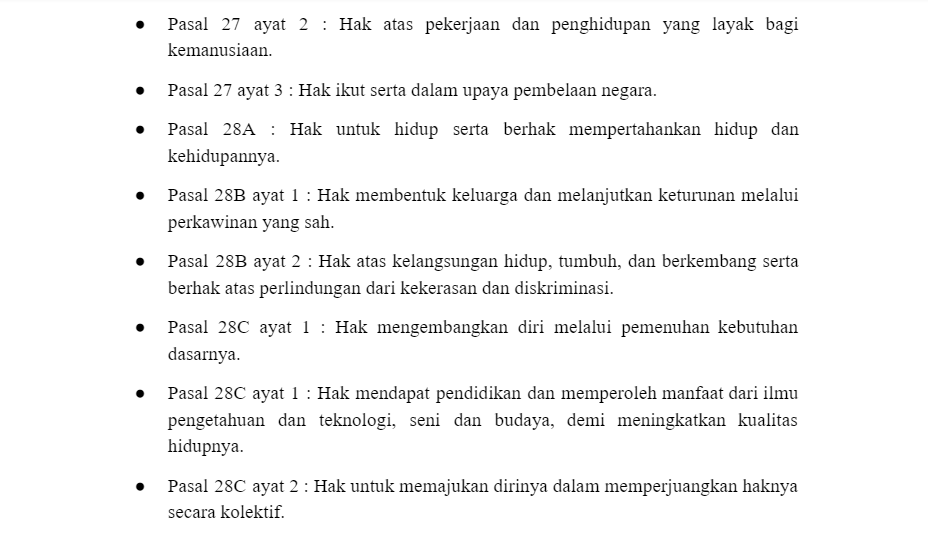 Hak Warga Negara Menurut UUD 1945