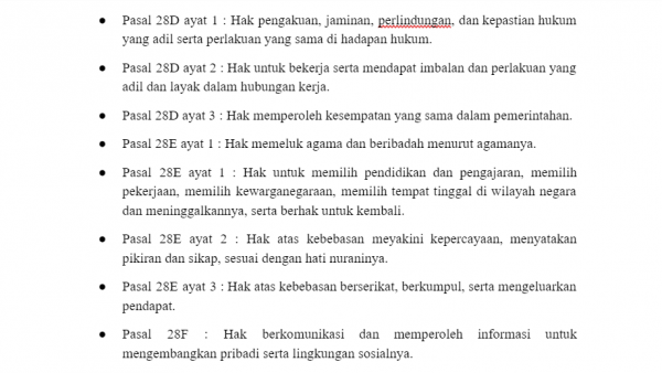 Hak Warga Negara Menurut UUD 1945