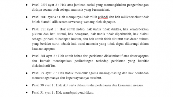 Hak Warga Negara Menurut UUD 1945