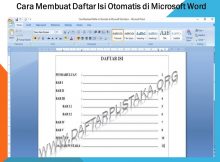 Cara Membuat Daftar Isi Otomatis