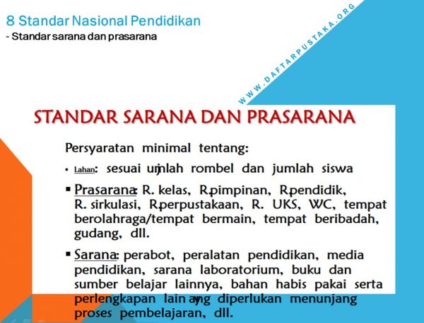 Standar sarana dan prasarana