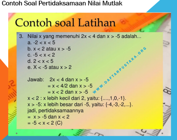 Contoh Soal Pertidaksamaan Nilai Mutlak
