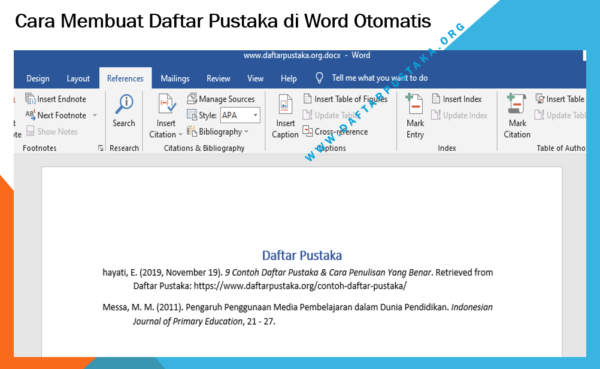Daftar Pustaka di Word Otomatis