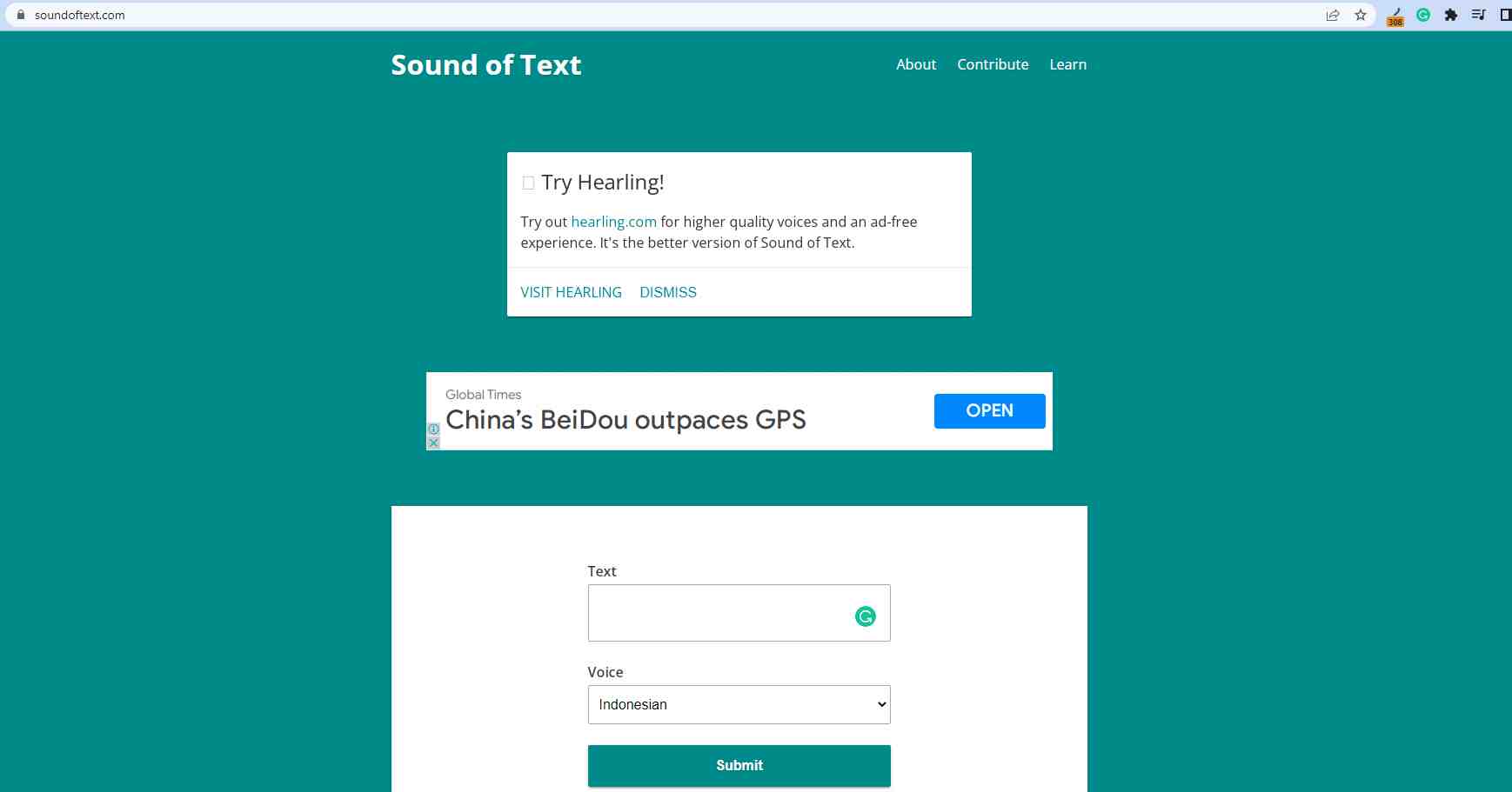 Sound of text bahasa Indonesia