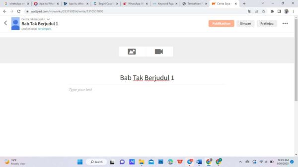 langkah-langkah menggunakan Wattpad